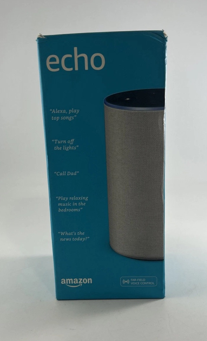 Amazon Echo 2nd Gen Smart Speaker with Alexa in Heather Gray Fabric New in Box-image