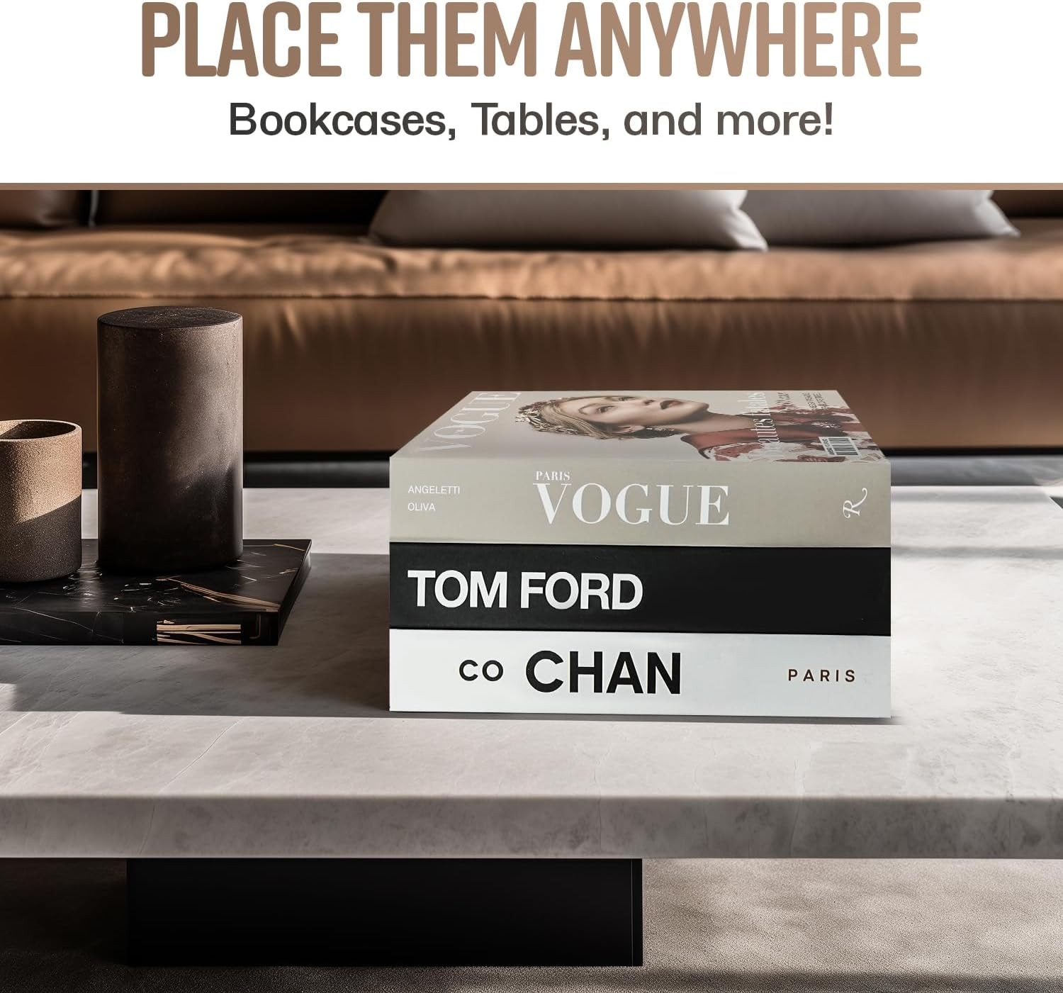 Decorative Coffee Table Books 3 Piece Set Aesthetic Home Decor Fake