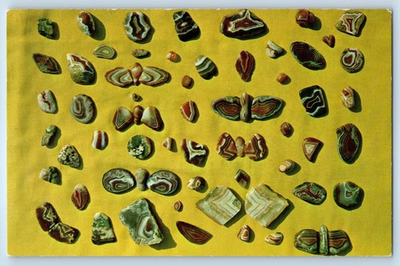 #ad 1969 Lake Superior Agate Oil Paintings Sault Ste. Marie Michigan MI Postcard $14.95