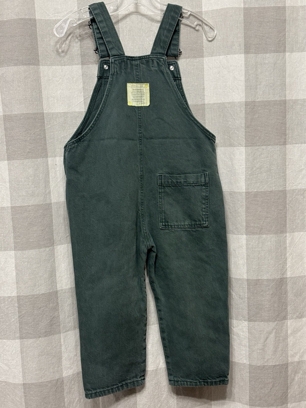 Zara Kids Olive Green Denim Overalls Size 2-3 Years image 2
