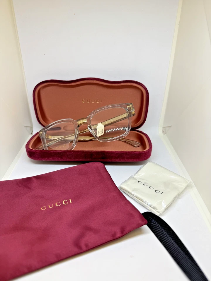 Gucci GG0184O 005 50mm Square  Acetate Eyeglasses New - Image 2 of 4