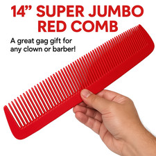 1 Deluxe RED 14" JUMBO SUPER GIANT COMB Joke Gag Clown Toy Prank Big Funny Magic