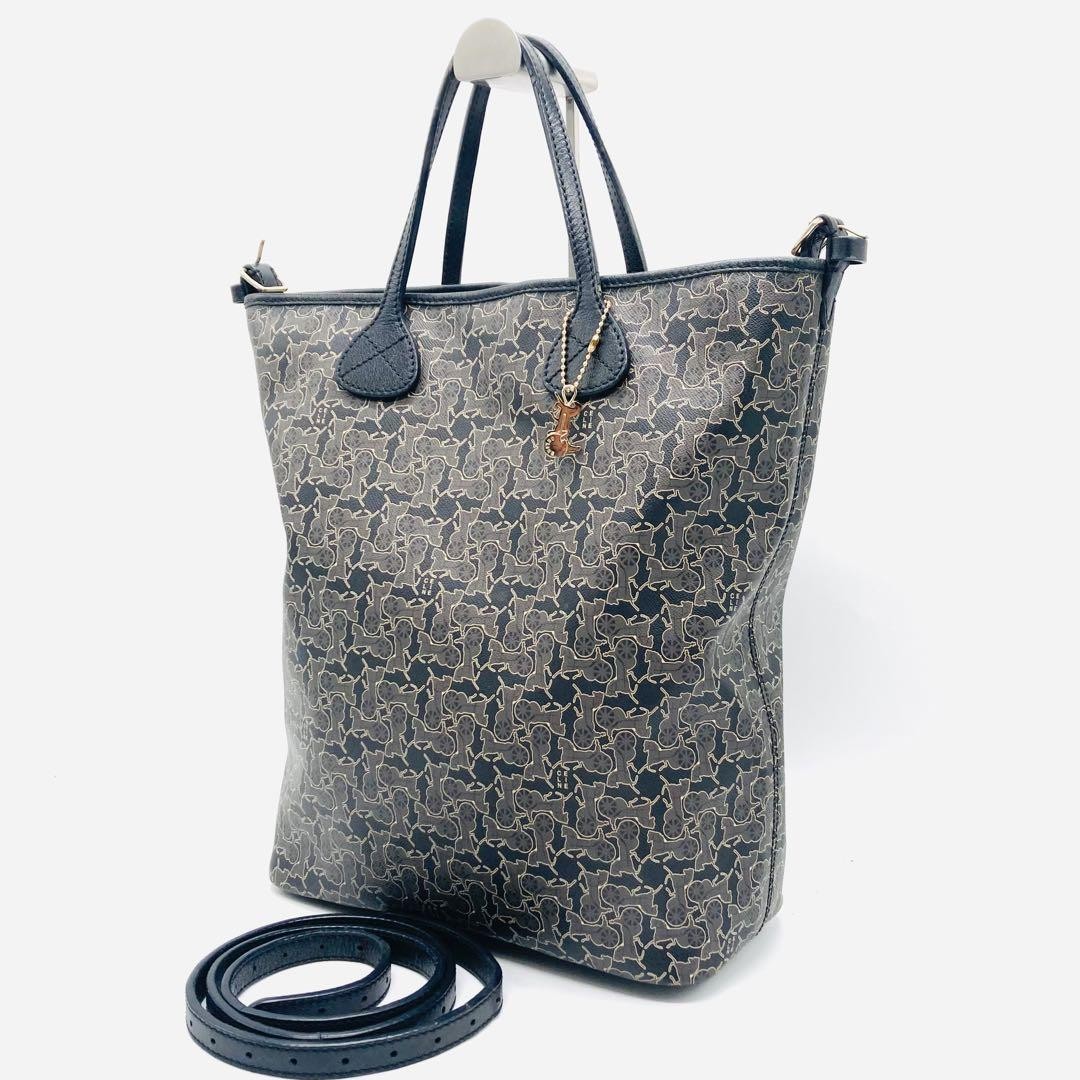 CELINE Salky Black Leather 2Way Tote Shoulder Bag Women's Rare Handbag