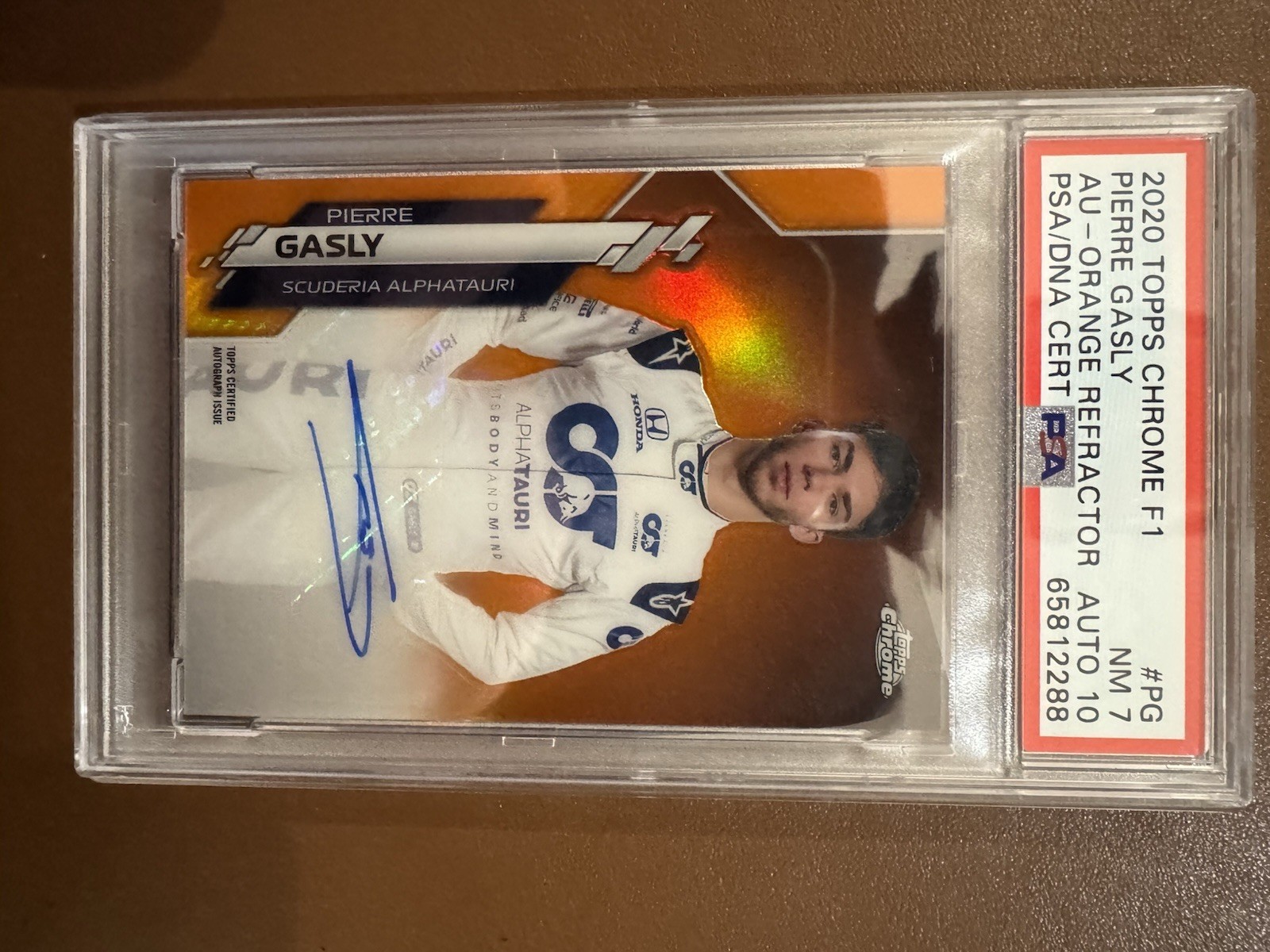 🔥 2020 Topps Chrome F1 Pierre Gasly Orange Refractor Auto 14/25 PSA 7 Auto 10🔥 view 3