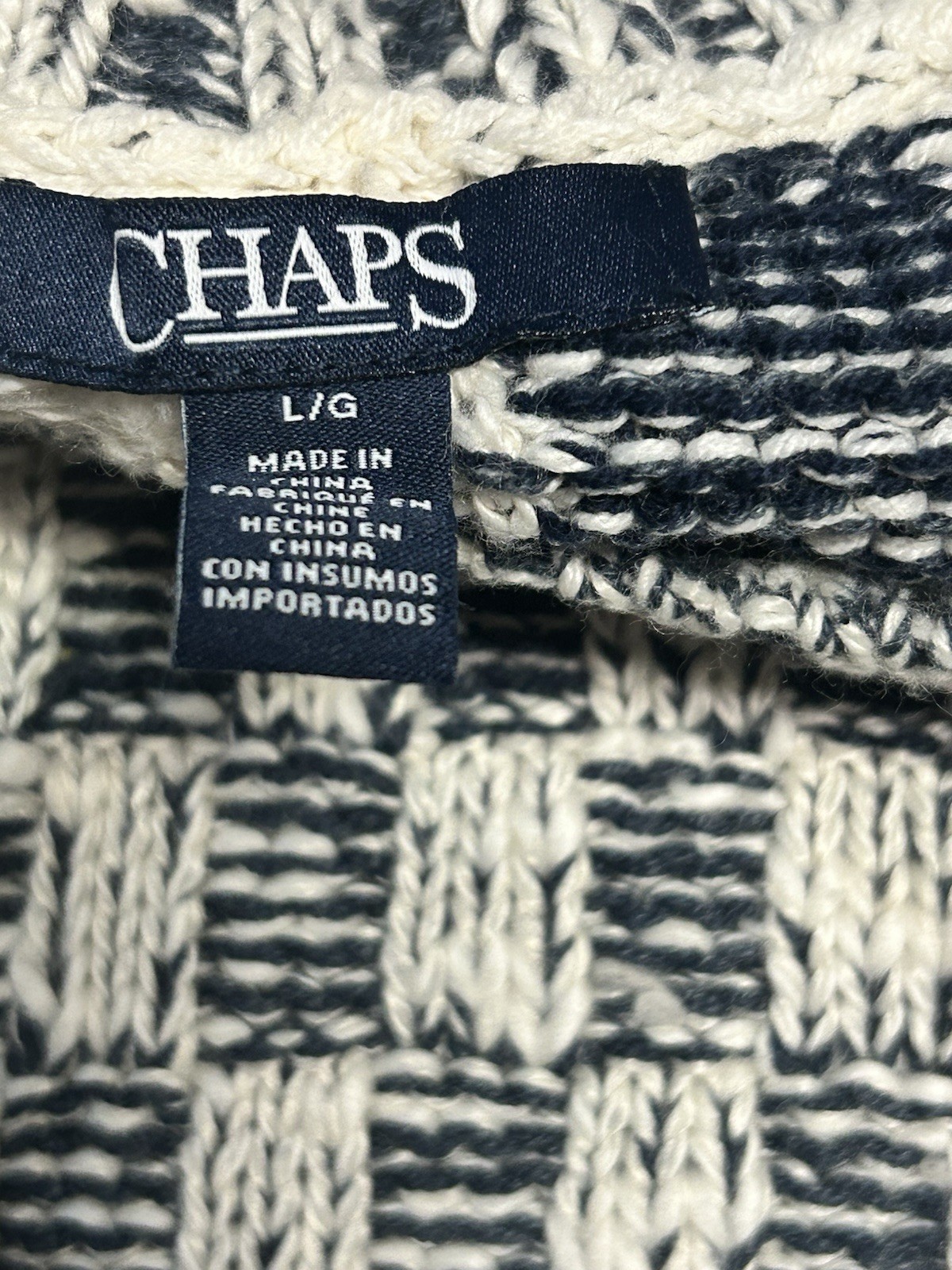 Chaps Cable Knit Patchwork Sweater Women’s LG Pre… - image 12