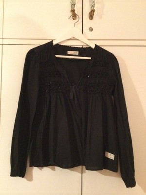 Odd Molly Bluse Gr. 2 M Gr. 36/38 schwarz gesmokt,top!