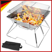 Bbq Feuerstelle Tragbar Faltbar Edelstahl Grill FüR Camping Picknick Garten