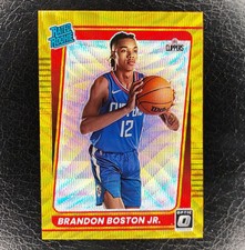 BRANDON BOSTON JR SSP Rated Rookie GOLD Wave RC 2021-22 Optic Basketball Card. rookie card picture