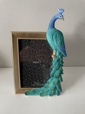 Next Blue Peacock Decorative Gold 6x4" Photo Frame - New/Boxed