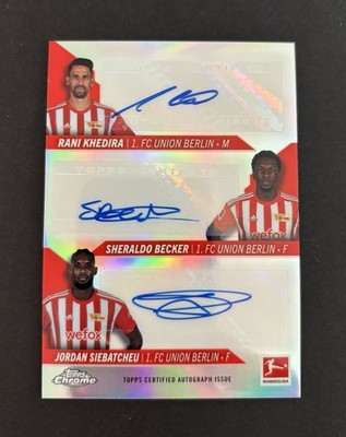 2022-23 Topps Chrome Bundesliga Triple Auto /25 Khedira/Becker/Siebatcheu