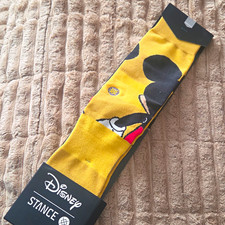 Stance Disney Mickey Mouse Crew Socks Cushioned Yellowblack Mens M 6-8.5
