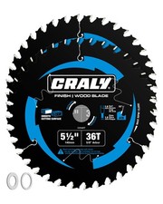 CRALY 5-1/2 Inch 36 Teeth Fine Finish Wood 5-1/2'', 5/8'' arbor, 36T*2, Black 