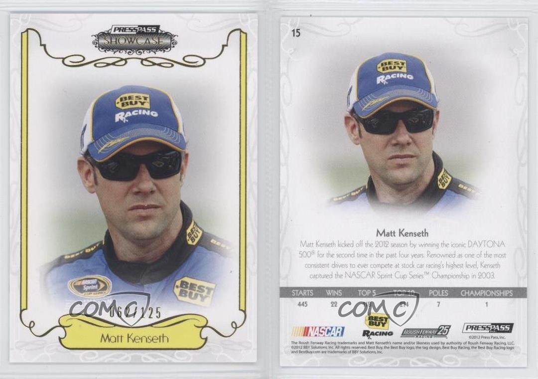 2012 Press Pass Showcase Gold 62/125 Matt Kenseth #15 HOF 0w8