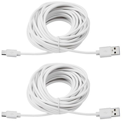 2-Pack 25Ft USB to Micro USB Extension Power Cable Compatible for Wyze Cam, Ocul