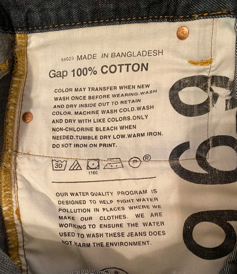 Gap 1969 Straight Jeans Mens 33 X 30 100% Cotton Soft Denim Dark Wash NWOT - Image 4 of 4