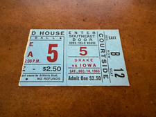1965 Iowa Hawkeyes v Drake Bulldogs Basketball Ticket George Peeples 12/18