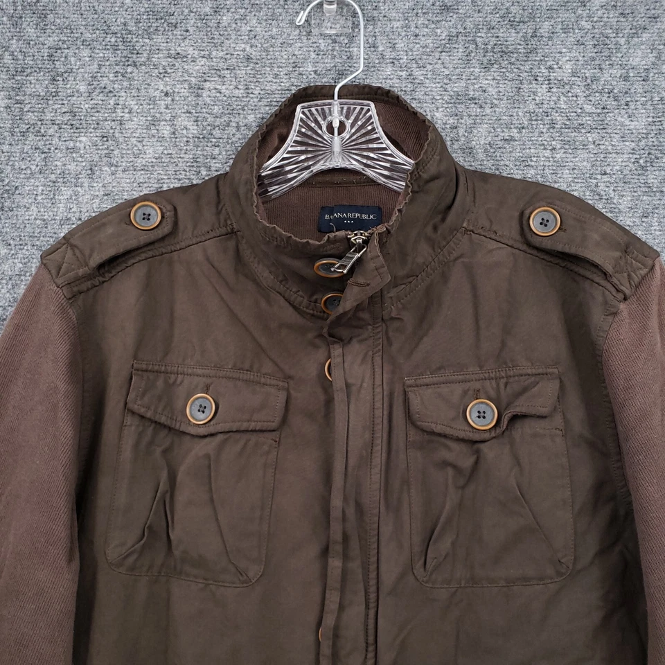 Chaqueta Banana Republic Hombres M Mediana Marrón Safari Granero Campo Abrigo Viaje Cremallera Completa Foto 3 de 4