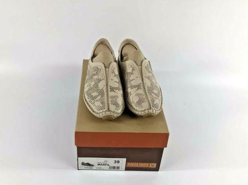 Pikolinos - Jerez Zapatos de Cuero Perforado Marfil/Marfil Para Mujer Talla EE. UU. 8.5-9 - Imagen 2 de 5