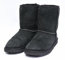 UGG Classic II Boots for Kids Black Suede Sheepskin Winter Boots Big Kids Sz 6