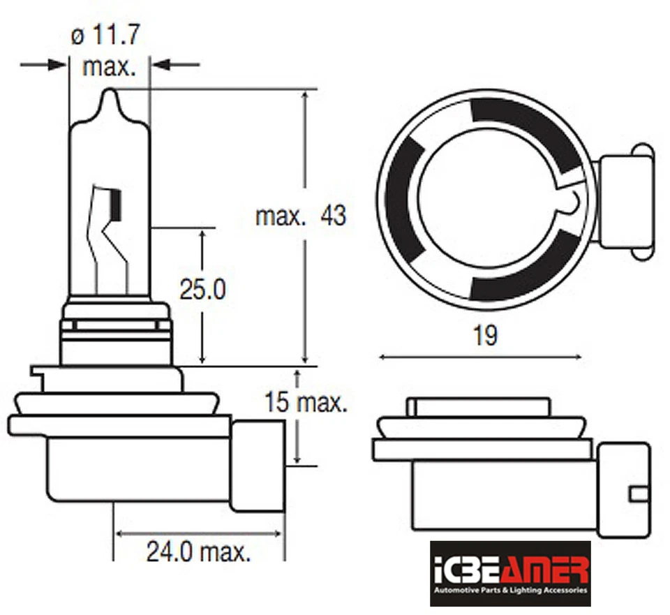 x2 9005 HB3 100W Headlight High Beam Xenon Halogen Super Yellow Light Bulbs G353 - Image 3 of 4
