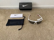 Men Nike Gale Force Sunglasses CW4670 100 White Grey Silver Flash Lens New w/Box