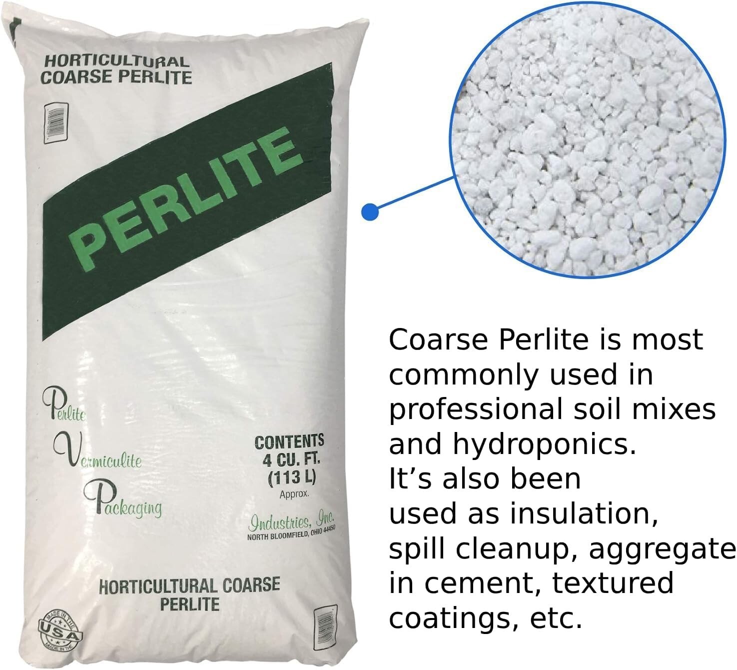 PVP Industries 120 Quarts, 4 Cubic Foot of Organic Perlite Planting Soil Addi...