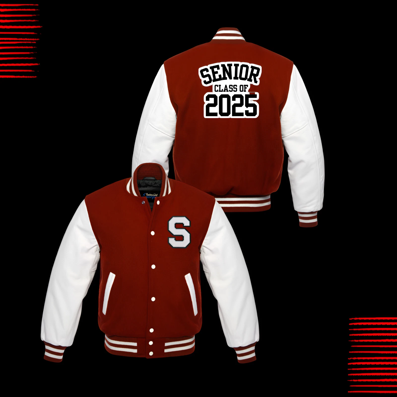 Personalized Varsity Jacket Make Your Own Design Wool Jacket Real Leather Sleeve