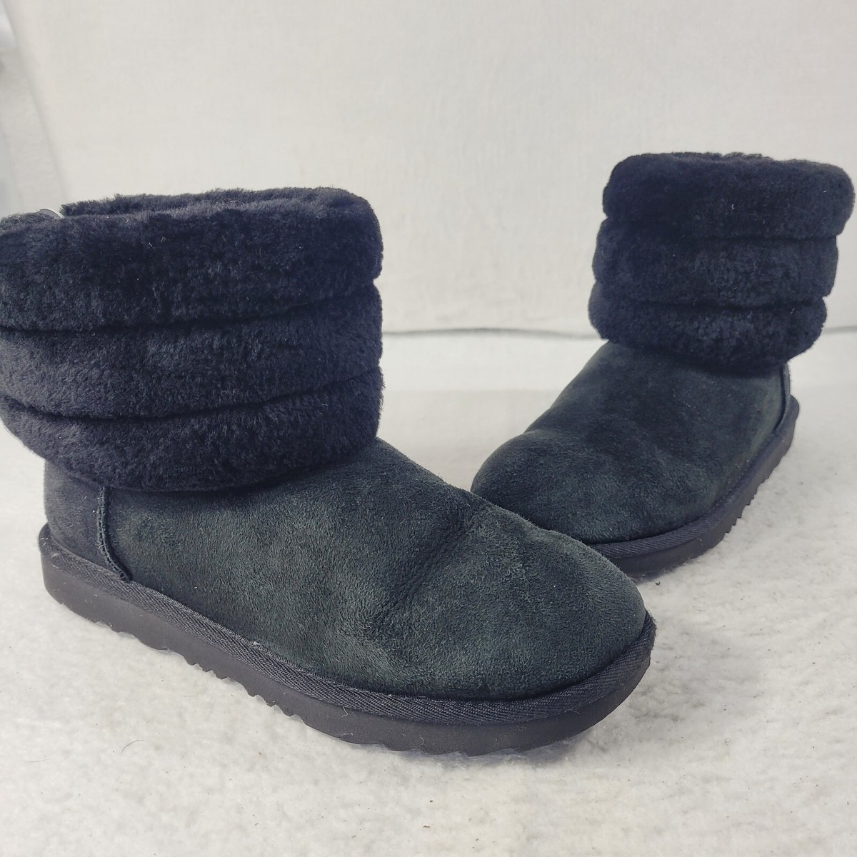 UGG Australia Women's Fluff Mini Quilted Boots Size 6 Black