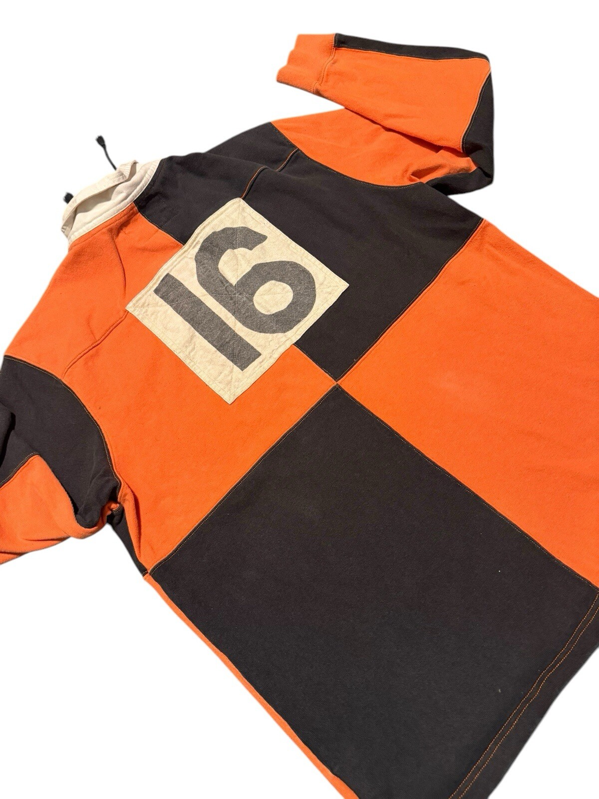 Vtg Ralph Lauren Polo Shirt Men Small Orange Lace Long Sleeve Rugby ...