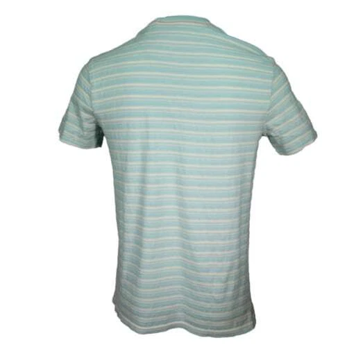 Camiseta de bolsillo 100 % algodón búfalo a rayas azules para hombre, talla pequeña Foto 3 de 4