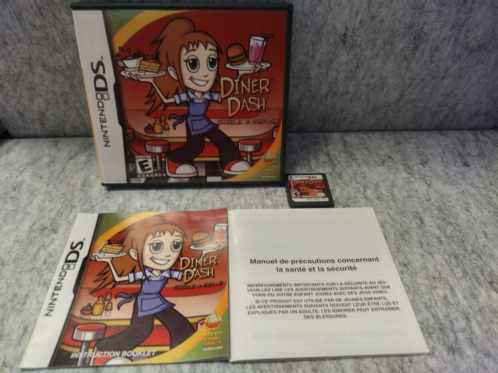 Diner Dash: Sizzle & Serve (Sony PSP, 2007) Game Case & Manual