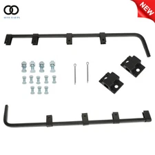 Black Straight Mud Flap Hanger 30" Steel Set Semi Truck - 1 Pair