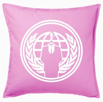 Kissenbezug Pink Anonymous Logo We Are Legion Computer Hacker 2232