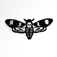Moth Skull Patch Night Butterfly Insects Artwork Emblem for DIY Iron on Clothes