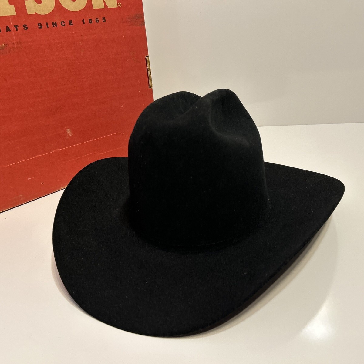 80s TEXAS HATS Cowboy Hat XXXXX BEAVER 黒 Stetson 4X Beaver black cowboy hat US 7 56 cm - xxxx made in