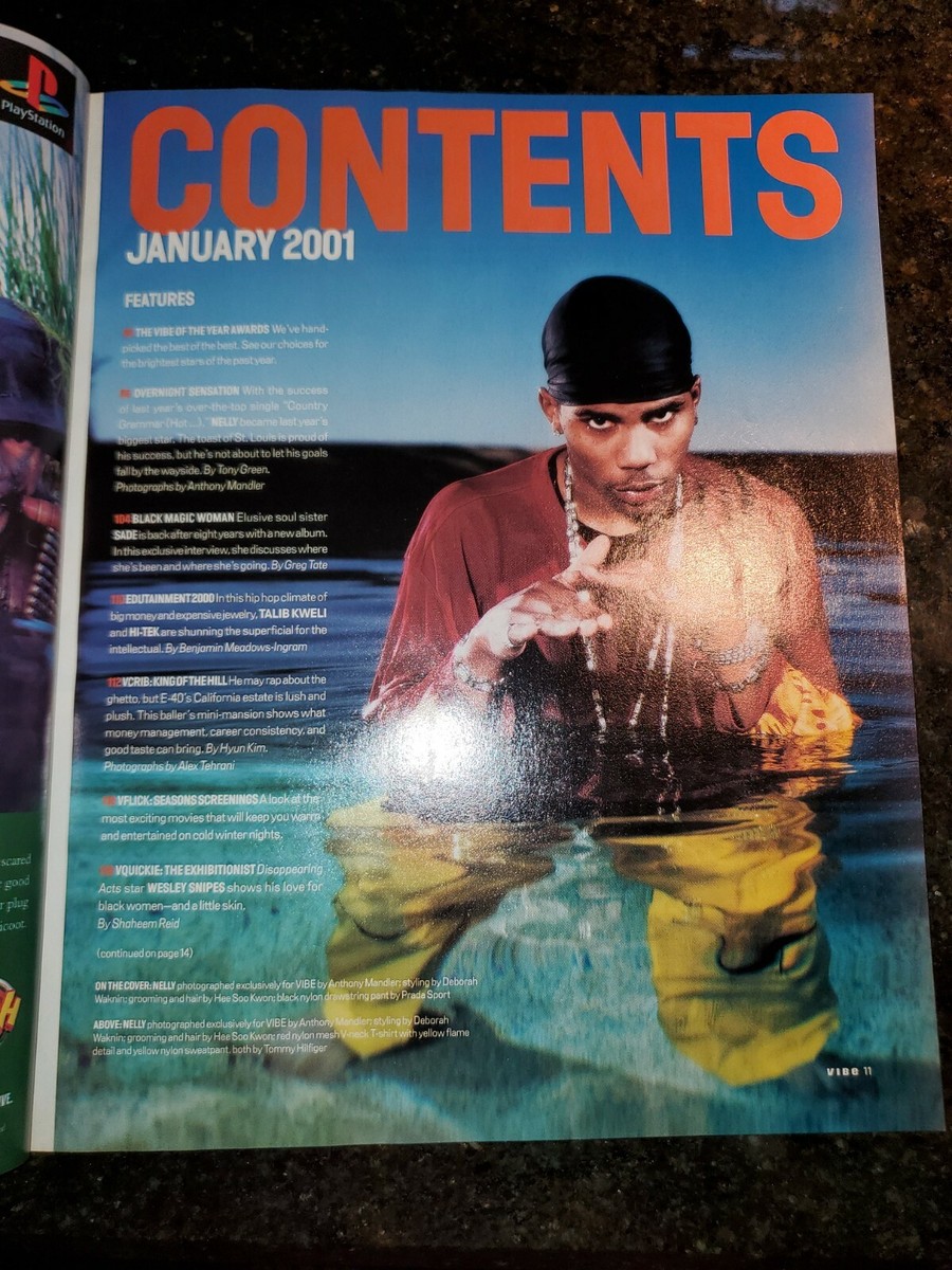 Vintage Vibe Magazine Nelly January 2001 Sade J Lo Dr Dre Beyonce