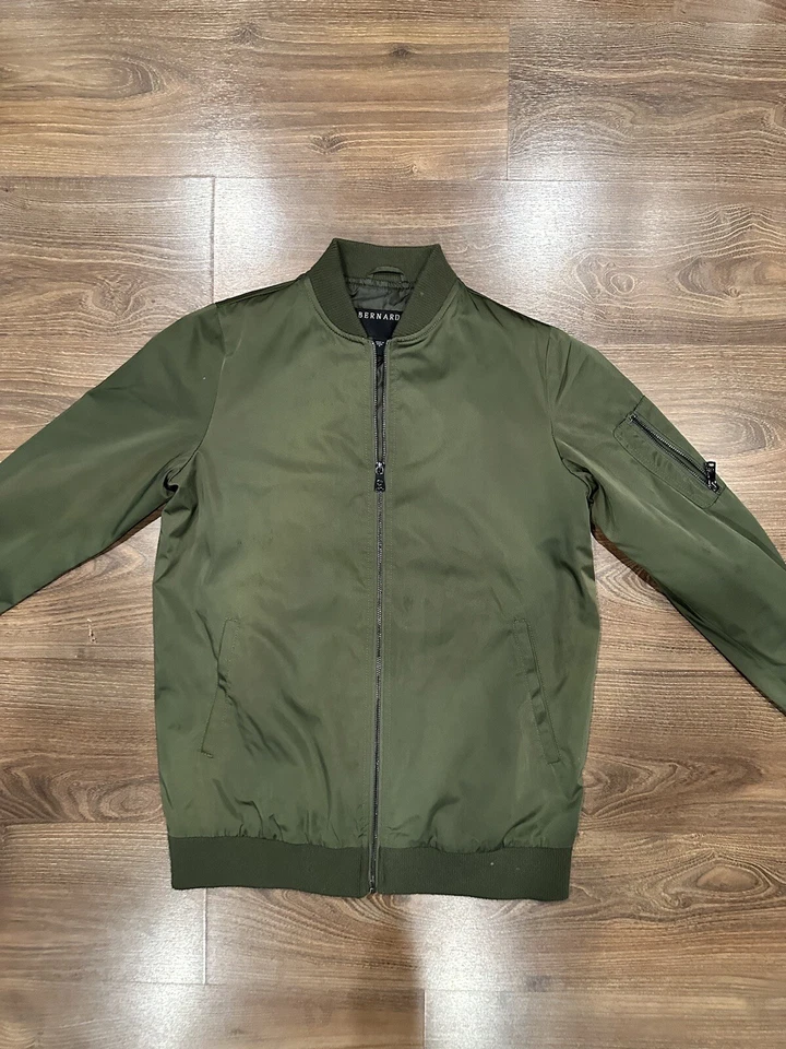 Chaqueta Bernardo Mujer Pequeña Bomber Boyfriend Verde Cremallera Completa Forrada Bolsillos 16707 Foto 2 de 4