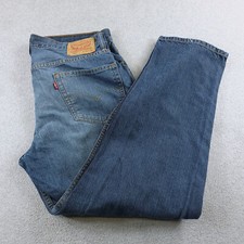 Levis 505 Jeans Mens 36X30 Blue Denim Straight Cotton Pants Denim Medium Wash