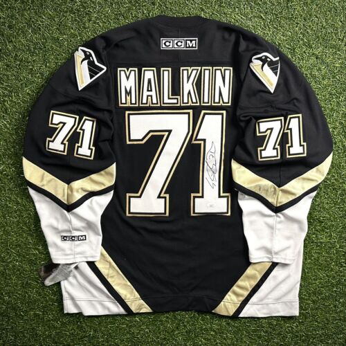 New! 2005 CCM NHL Rookie Jersey Pittsburgh Penguins Evgeni Malkin Autograph JSA