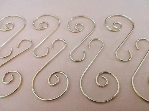 40Pcs 25*50mm Gold S Swirl Wire Christmas Tree Ornament Hook or Hanger - Picture 2 of 5
