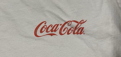 Vintage Coca Cola T-Shirt Herren Gr. S weiße Grafik mit roten Akzenten Hollister - Bild 2 von 5