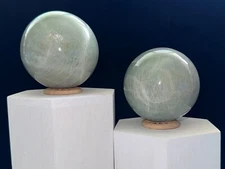 Green Moonstone Sphere,Quartz Crystal,Metaphysical,Reiki,Decor,Unique Gift,Flash