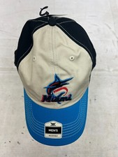 MLB Miami Marlins Baseball Cap Mens Fan Favorites Adjustable Cream/Blue/Black L7