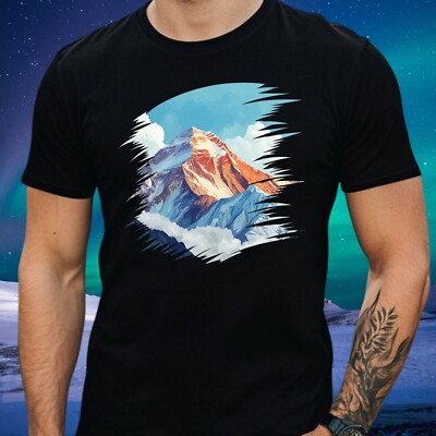 T-Shirt Herren Mount Everest Landschaft  Motiv Baumwolle Größe XS bis 5XL