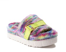 UGG FLUFFITA PIXELATE Platform Slide Sandal Slipper Shoe Neon Multicolor Size 9