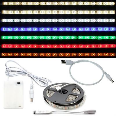 RGB LED Streifen Band Leiste 5V DC Stecker + USB Kabel + Batteriebox