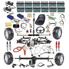 Full set 4WD ATV Quad Front Rear Axle Kit 1500W Differential Motor 7'' Wheel