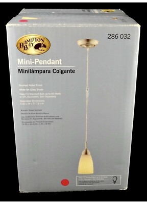 286032 Hampton Bay Brushed Nickel 1-light Mini-pendant for sale  