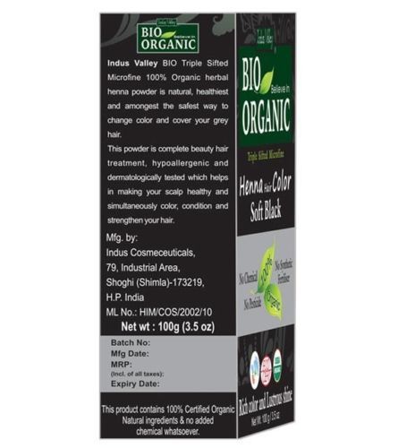 Indus Valley Bio Organic Dark Brown. Medium Brown & Soft Black Hair Color 100 gm