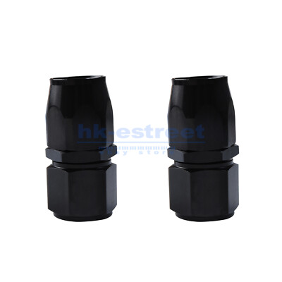 2Pcs 10AN Straight Swivel Hose End Fitting For CPE Oil Fuel Line Aluminum Black